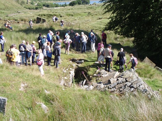 Over view of Site and Butresses at Dules Mouth Scrubbing Mill whilst passing on a Guided Walk