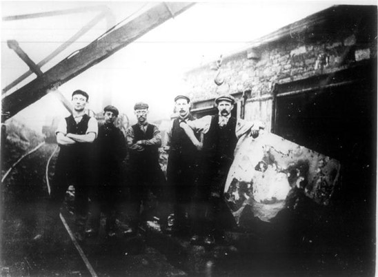 Cloughfold Saw Shed - showing big stone waiting to be processed in the saw shed